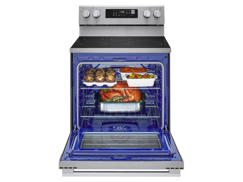 30" LG Induction 6.3 Cu. Ft. Range ProBake Convection Air Fry SelfClean EasyClean & Smart Stainless Freestanding - LRIN6323YE