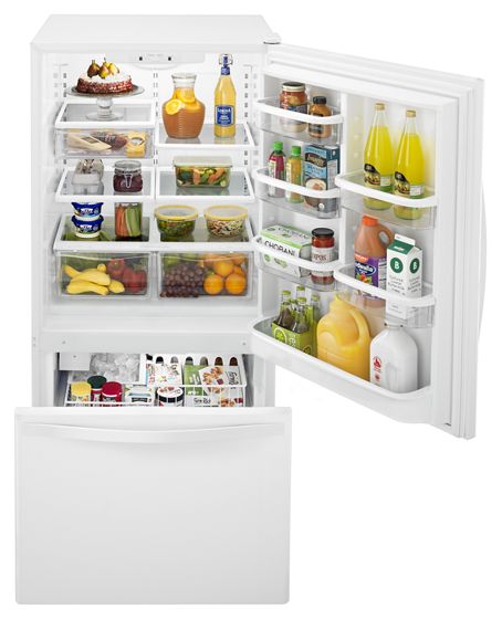 33" Whirlpool 22 Cu. Ft. Bottom-Freezer Refrigerator - WRB322DMBW