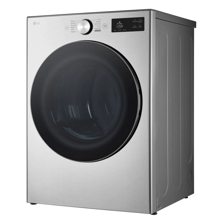 LG 7.4 Cu. Ft. Ultra Large Capacity Smart Front Load Gas Dryer with TurboSteam AI Sensing and Hybrid Electronic Controls with LCD Display - DLGX5801V