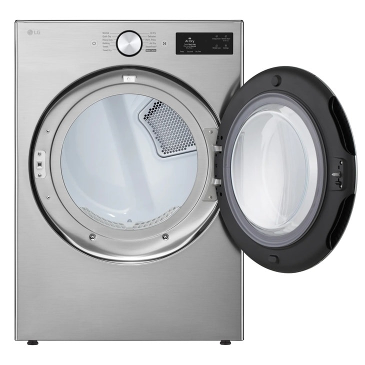 LG 7.4 Cu. Ft. Ultra Large Capacity Smart Front Load Gas Dryer with TurboSteam AI Sensing and Hybrid Electronic Controls with LCD Display - DLGX5801V