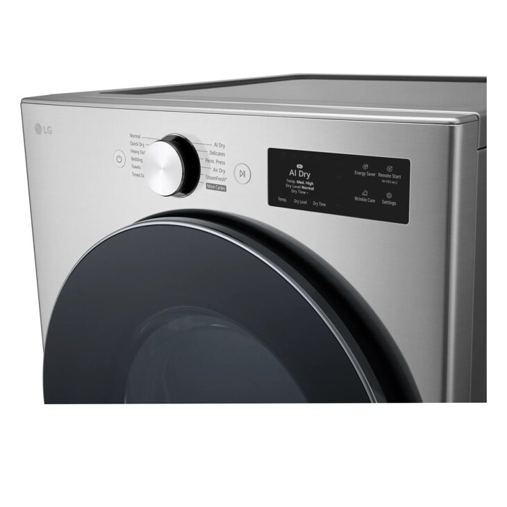 LG 7.4 Cu. Ft. Ultra Large Capacity Smart Front Load Gas Dryer with TurboSteam AI Sensing and Hybrid Electronic Controls with LCD Display - DLGX5801V