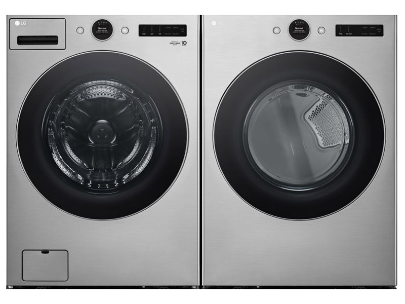 27" LG 5.2 Cu. Ft. Smart Front Load Washer and 7.4 Cu. Ft. Dryer with TurboSteam - WM5500HVA-DLGX5501V