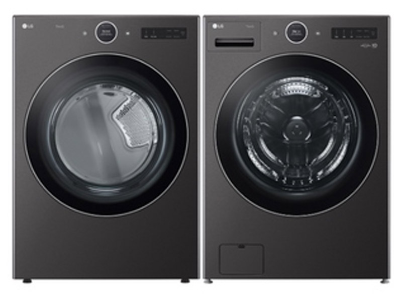 27" LG 5.0 Cu. Ft. Mega Capacity Smart Front Load Washer and 7.4 Cu. Ft. Ultra Large Capacity Smart TurboSteam Front Load Dryer - WM6700HBA-DLEX6700B-OPEN BOX