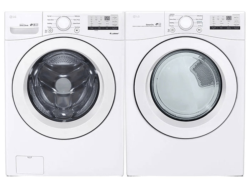 27" LG 5.2 Cu. Ft. Ultra Large Front Load Washer and 7.4 Cu. Ft. Ultra Large Capacity Electric Dryer - WM3400CW-DLE3400W-OPEN BOX