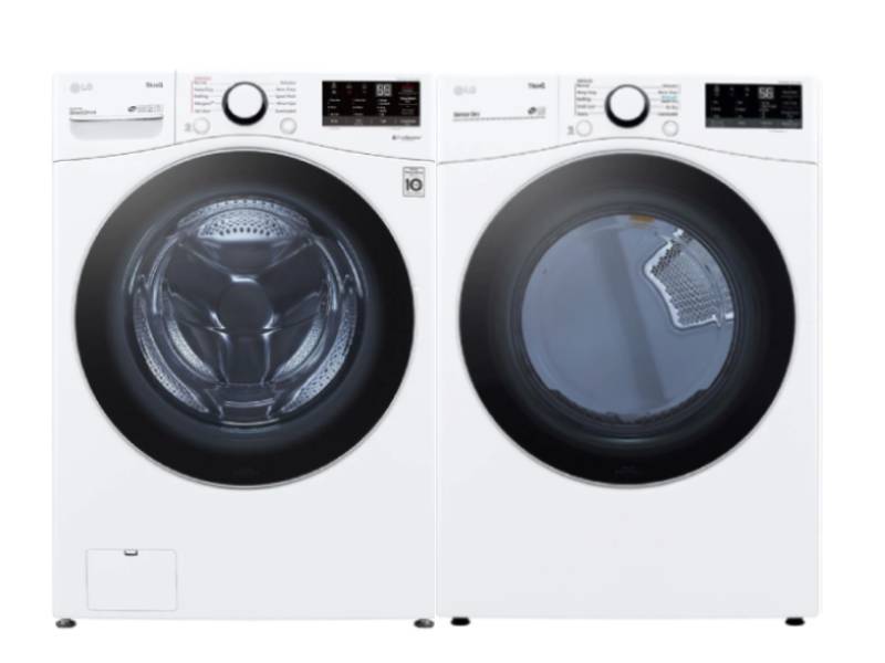 27" LG 5.2 Cu. Ft. Front Load Smart Washer and 7.4 Cu. Ft. Electric Dryer - WM3600HWA-DLE3600W-OPEN BOX