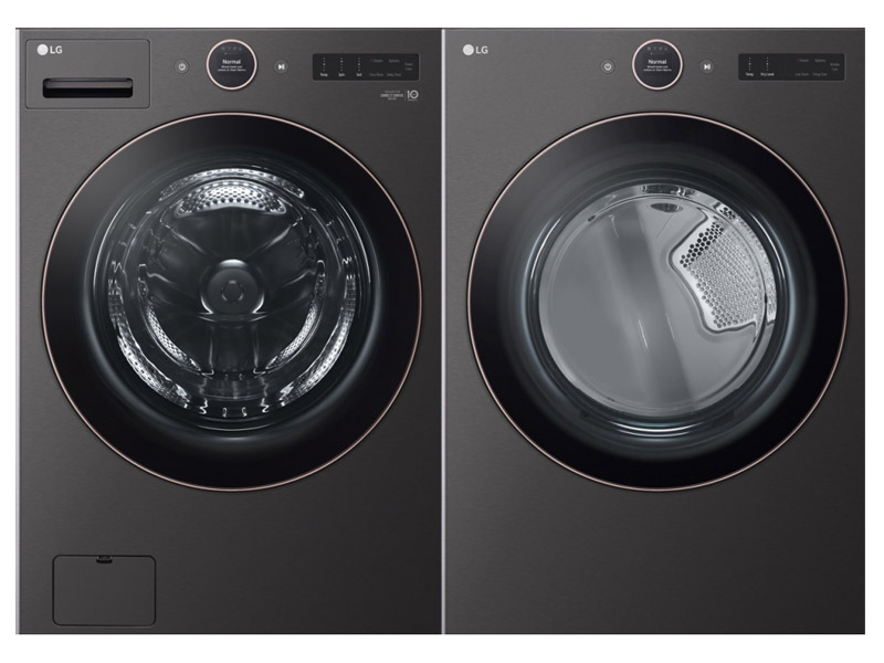 27" LG 5.8 Cu.Ft. Front Load Washer and 7.4 Cu. Ft. TurboSteam AI Dryer - WM6500HBA-DLEX6500B-OPEN BOX