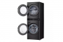 27" LG Single Unit WashTower with 5 Cu. Ft. Washer and 7.8 Cu. Ft. Dryer with Center Control in Black Steel - WKHC252HBA