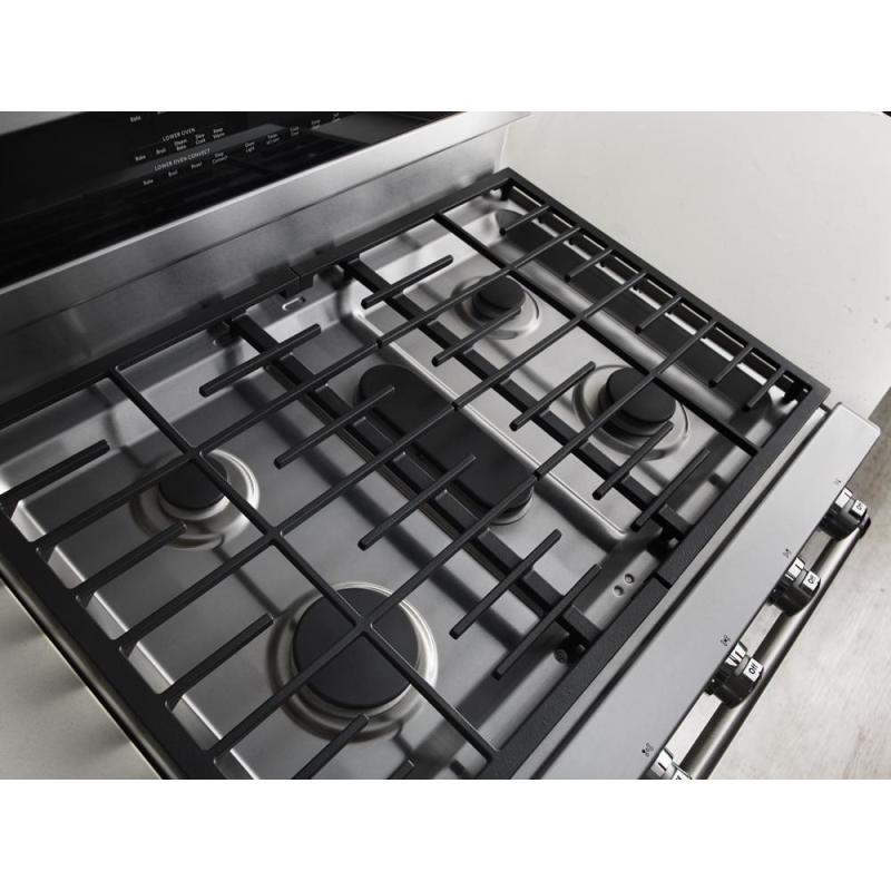 30" KitchenAid 5 Burner Dual Fuel Double Oven Convection Range - KFDD500ESS