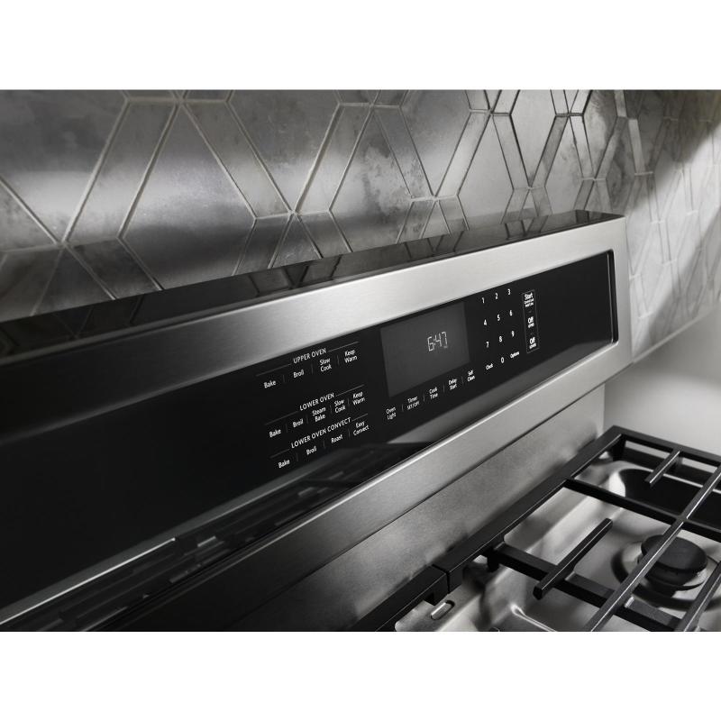 30" KitchenAid 5 Burner Dual Fuel Double Oven Convection Range - KFDD500ESS
