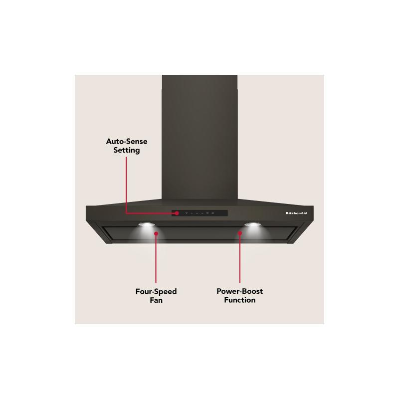 36" KitchenAid Wall-Mount 4-Speed Canopy Hood - KVWC736SBE