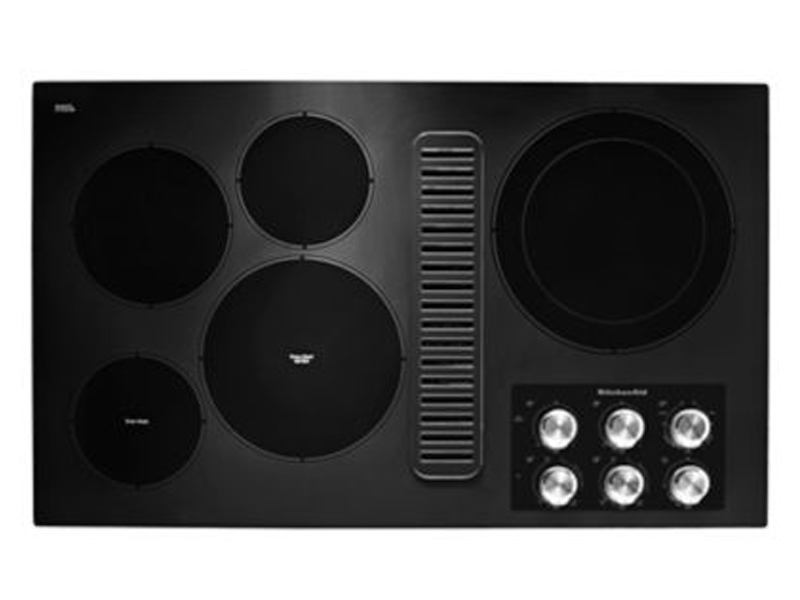 36" KitchenAid Electric Downdraft Cooktop with 5 Elements - KCED606GBL