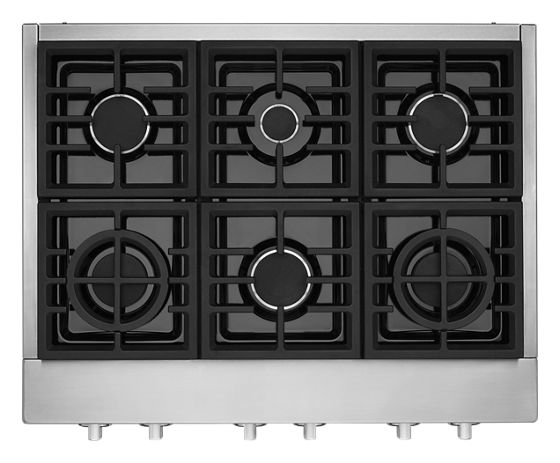 36"  KitchenAid 6-Burner Commercial-Style Gas Rangetop - KCGC506JSS