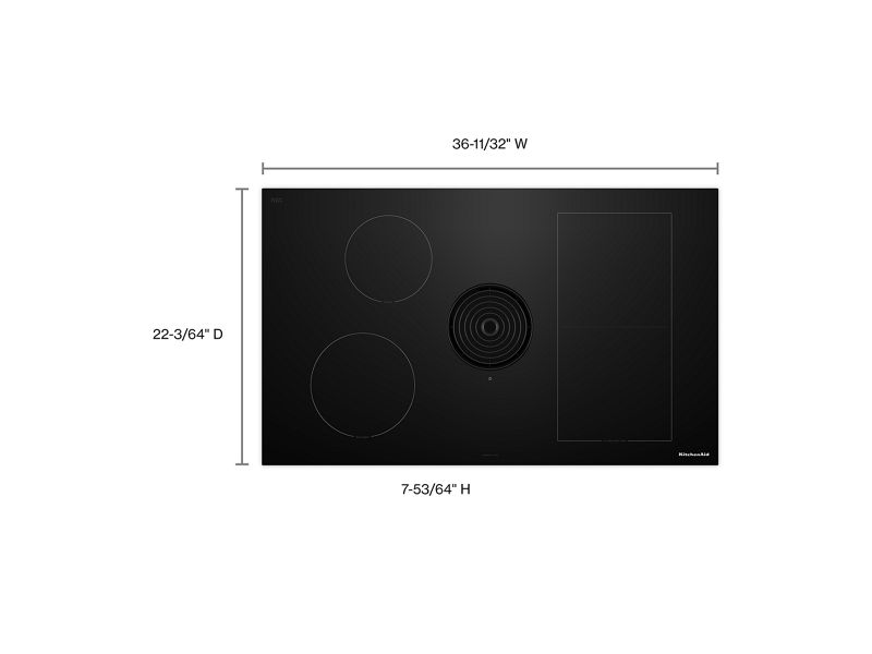 36" KitchenAid NextGen Induction Downdraft Cooktop with Bridge XL Even-Heat Zone - KCID936SBL