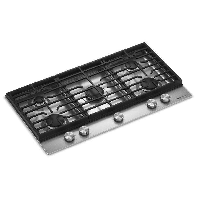 36" KitchenAid Gas-on-Metal Cooktop with 5 Versatile Burners - KCGK336SSS