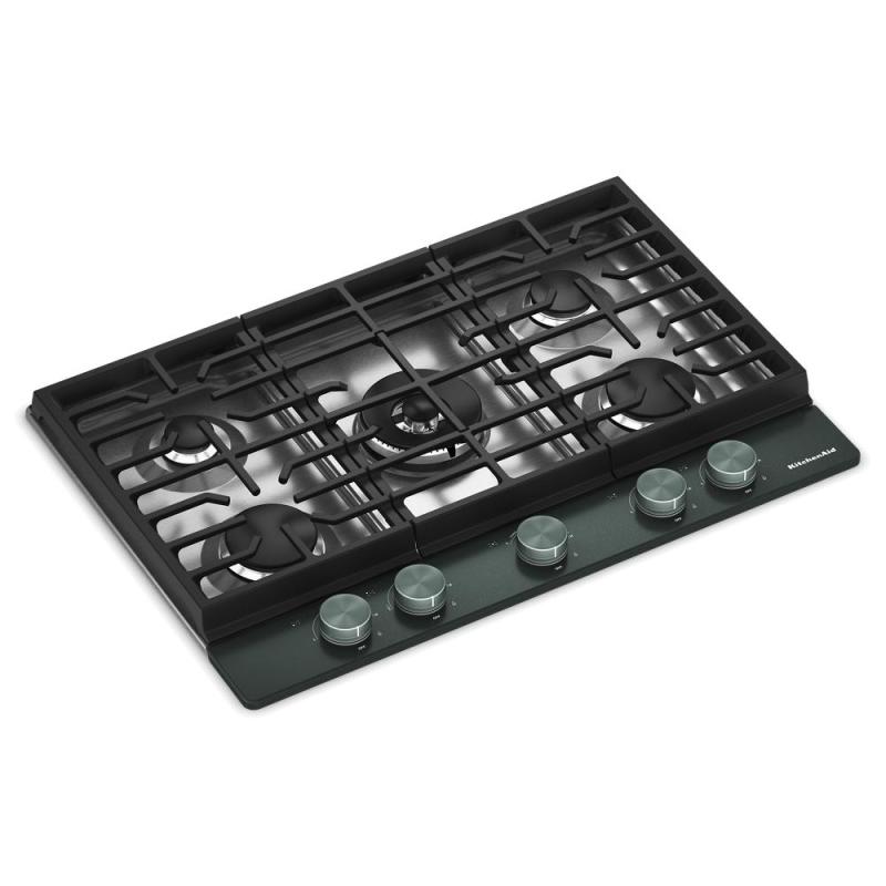 30" KitchenAid Gas-on-Metal Cooktop with an Integrated Wok Grate - KCGK730SJP