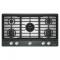36" Kitchenaid Gas-on-Metal Cooktop with an Integrated Wok Grate - KCGK736SJP