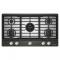 36" Kitchenaid Gas-on-Metal Cooktop with an Integrated Wok Grate - KCGK736SBE
