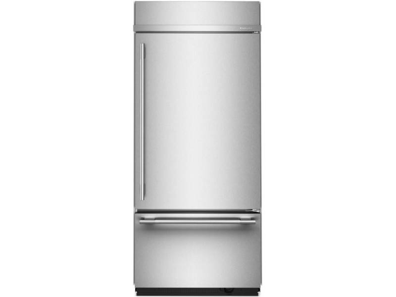 36" KitchenAid 20.8 Cu. Ft. Built-In Bottom Mount Refrigerator with Platinum Interior - KBBR336SPS