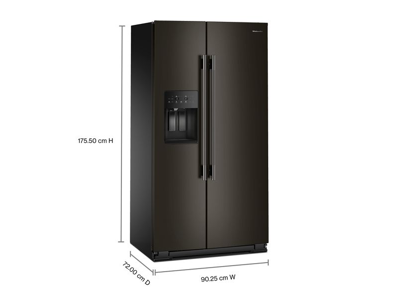 36" KitchenAid 20.8 Cu. Ft. Counter-Depth Side-by-Side Refrigerator - KRSC536RBE