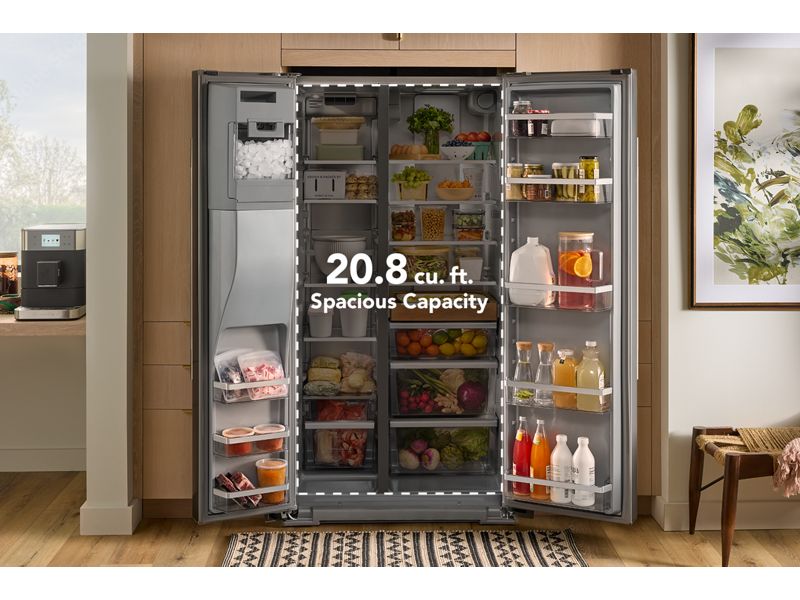 36" KitchenAid 20.8 Cu. Ft. Counter-Depth Side-by-Side Refrigerator - KRSC536RBE