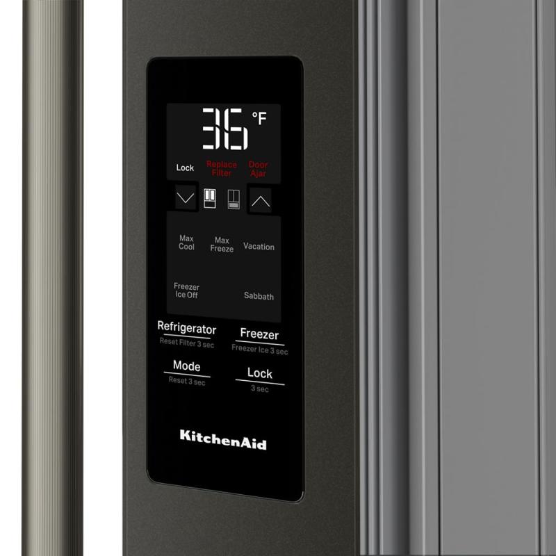 36" KitchenAid 30 cu. ft. French Door Refrigerator with Exterior Water and Ice - KRFF436SBE