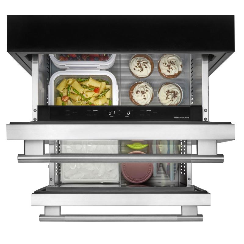 24" KitchenAid Stainless Steel Undercounter Double-Drawer Refrigerator/Freezer - KUCT524SSB