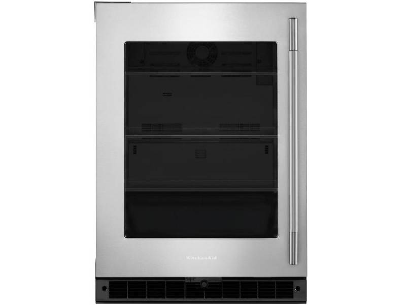 24" KitchenAid Undercounter Refrigerator with Glass Door - KURL324SSB