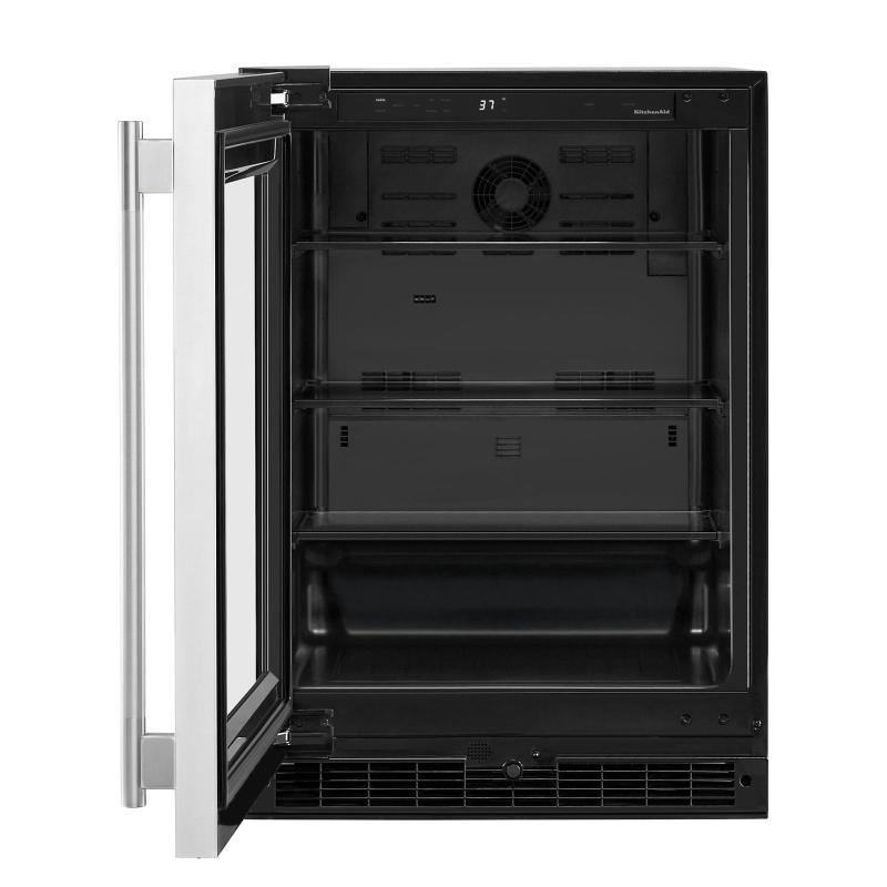 24" KitchenAid Undercounter Refrigerator with Glass Door - KURL324SSB