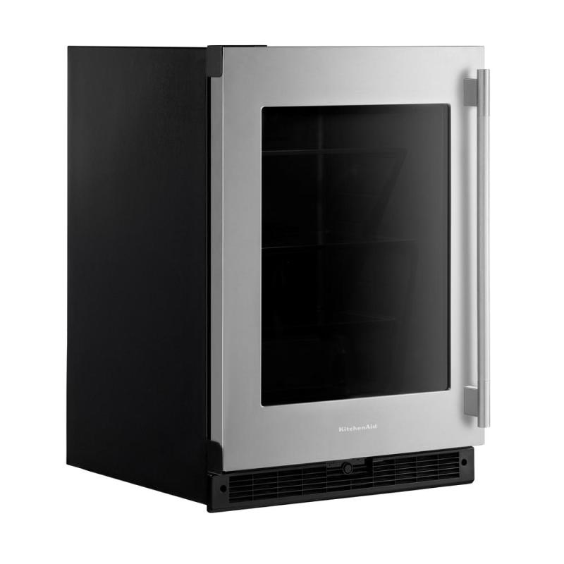 24" KitchenAid Undercounter Refrigerator with Glass Door - KURL324SSB