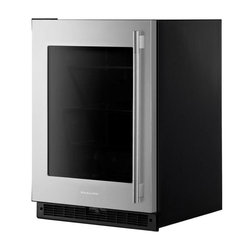 24" KitchenAid Undercounter Refrigerator with Glass Door - KURL324SSB