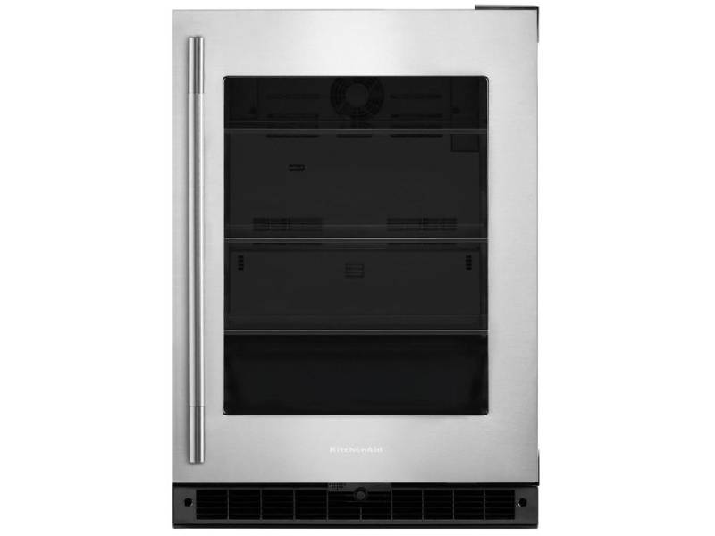 24" KitchenAid Undercounter Refrigerator with Glass Door - KURR324SSB