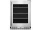 24" KitchenAid Undercounter Refrigerator with Glass Door and Shelves with Metallic Accents - KURR524SPS