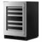 24" KitchenAid Undercounter Wine Cellar with Full-Extension Metal-Front Racks - KUWL324SSB