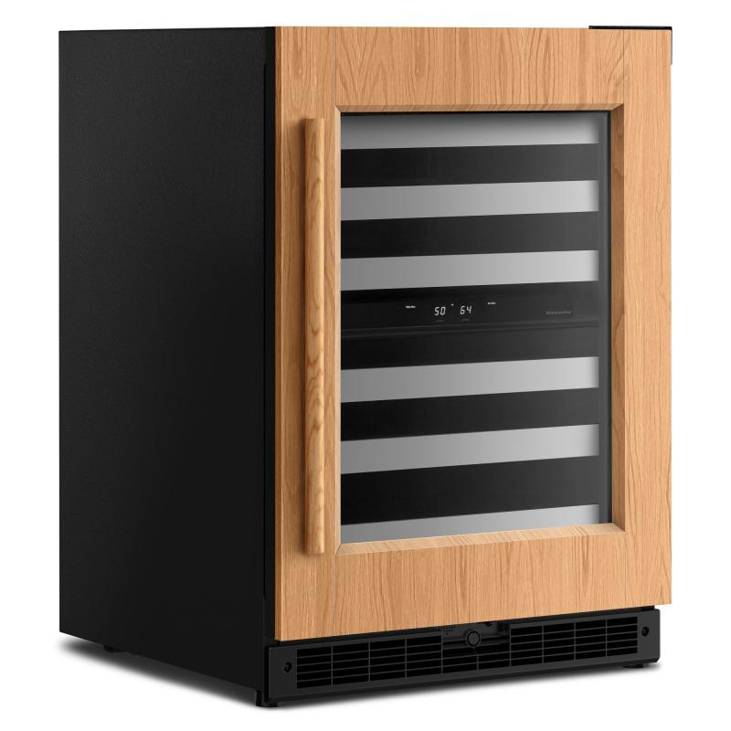 24" KitchenAid Undercounter Wine Cellar with Full-Extension Wood-Front Racks - KUWR324SPA