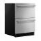 24" KitchenAid Stainless Steel Undercounter Double-Drawer Refrigerator - KURT524SSB