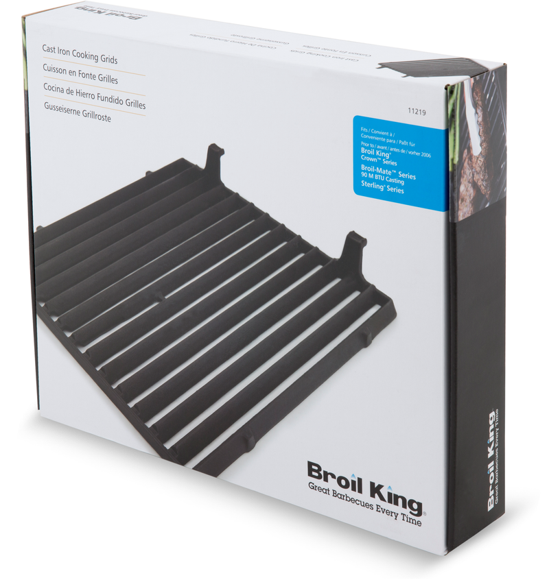 Broil King 2-Pc Rectangle Porcelain Coated Cast Iron Cooking Grid - 11219