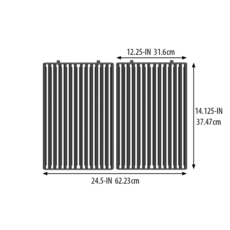 Broil King 2-Pc Rectangle Porcelain Coated Cast Iron Cooking Grid - 11219