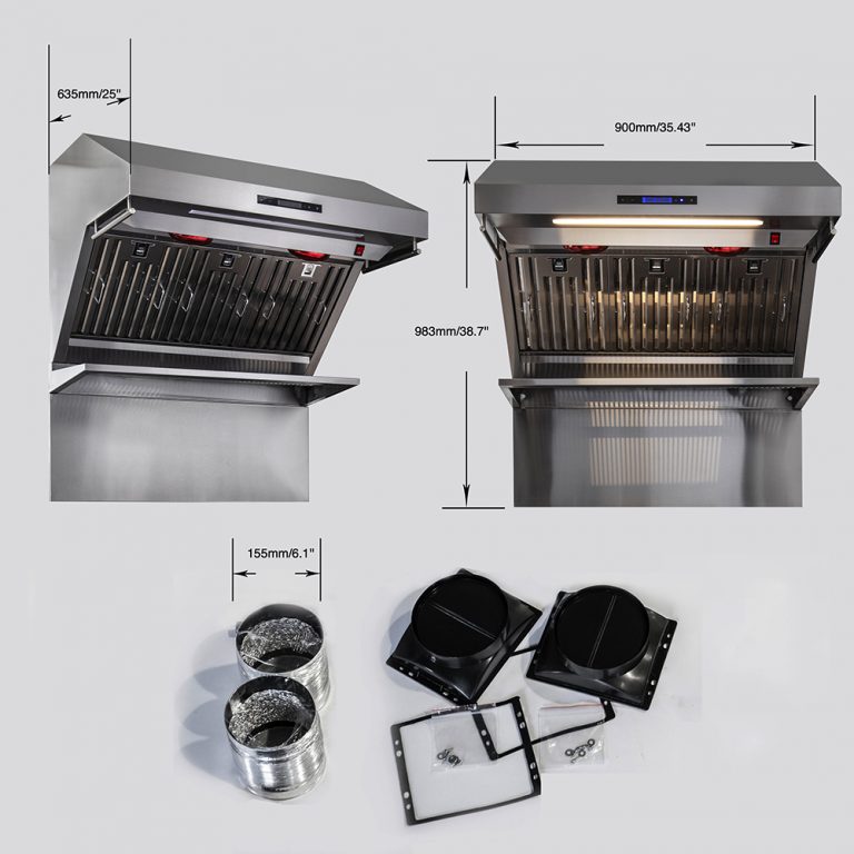 36" Forno Savona Wall Mount Range Hood with Baffle Filter and Back Splash - FRHWM5029-36
