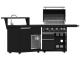 Forno All'Aperto 62600 BTU BBQ and Sink Module with Black Sintered Stone Countertops and Bar & Beverage Center - FODKT2582BLK
