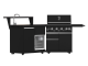 Forno All'Aperto 62600 BTU BBQ and Sink Module with Black Sintered Stone Countertops and Bar & Beverage Center - FODKT2582BLK