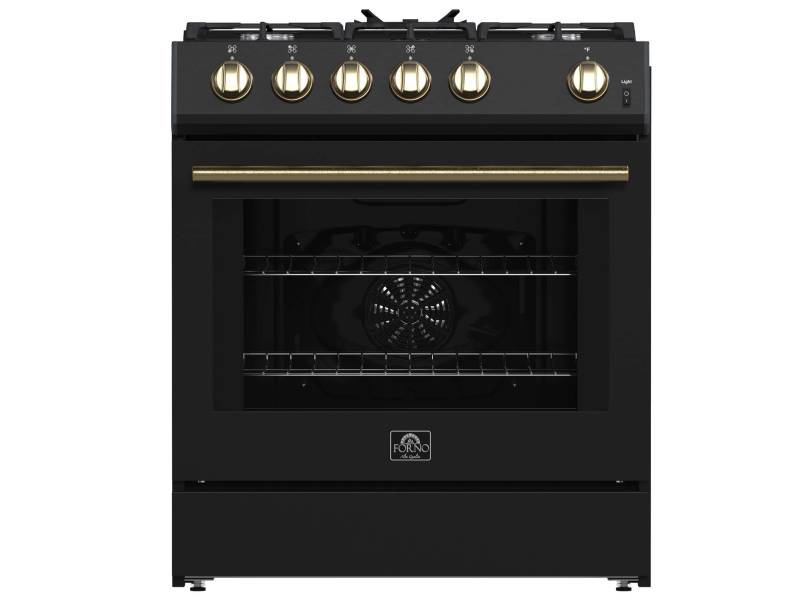 30" Forno Leonardo Espresso Gas Range 5 cu.ft. Convection Oven - FFSGS1116-30BLK