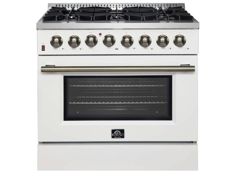 36" Forno Galiano 6 Burners 5.36 cu.ft. True Convection Oven Dual Fuel Range - FFSGS6156-36WHT