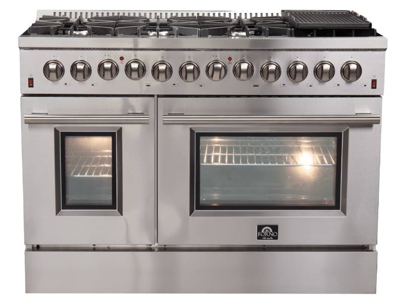 48" Forno Galiano Dual Fuel 6.58 cu.ft. 8 Burners Double Ovens Range - FFSGS6156-48