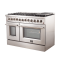 48" Forno Galiano Dual Fuel 6.58 cu.ft. 8 Burners Double Ovens Range - FFSGS6156-48WHT