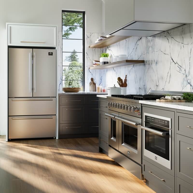 48" Forno Galiano Gas Range 8 Burners Griddle 6.58 cu.ft. Double Ovens - FFSGS6244-48