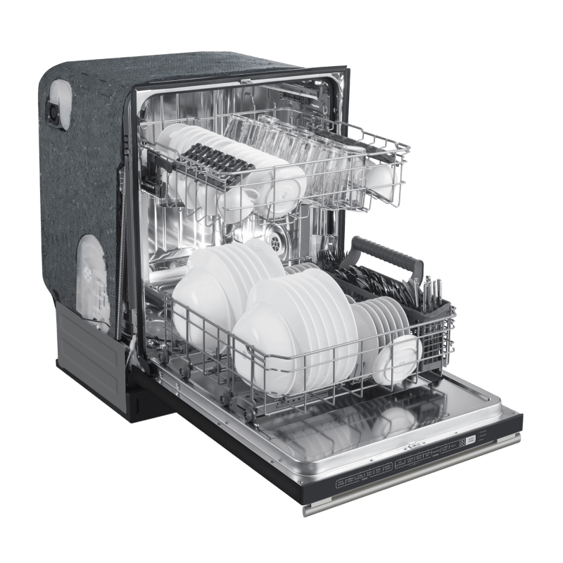 24” Forno Pozzo Dishwasher Black With additional Antique Brass handles - FDWBI8067-24BLK