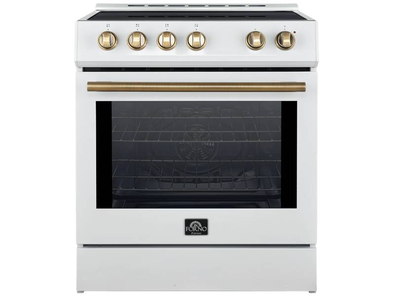 30" Forno Leonardo Espresso Slide-In White Induction Range - FFSIN0982-30WHT