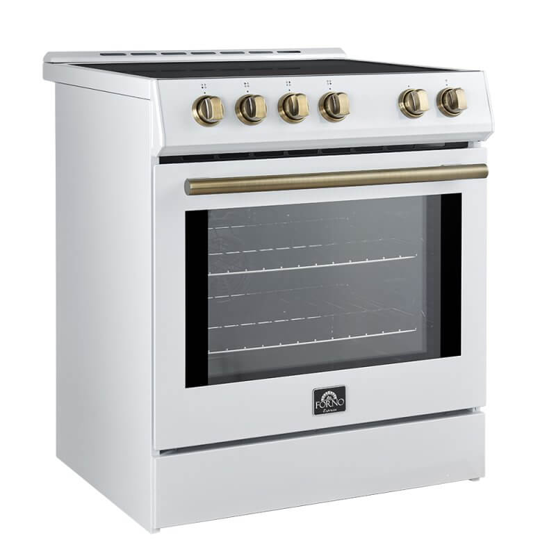 30" Forno Leonardo Espresso Slide-In White Induction Range - FFSIN0982-30WHT