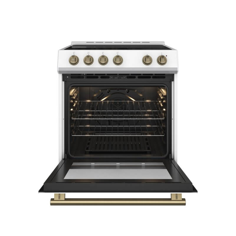 30" Forno Leonardo Espresso Slide-In Electric Convection Range in White - FFSEL6022-30WHT