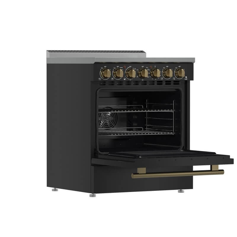 30" FORNO Paolo Freestanding  4.38 cu.ft. True Convection Oven Electric Range  - FFSEL6011-30BLK